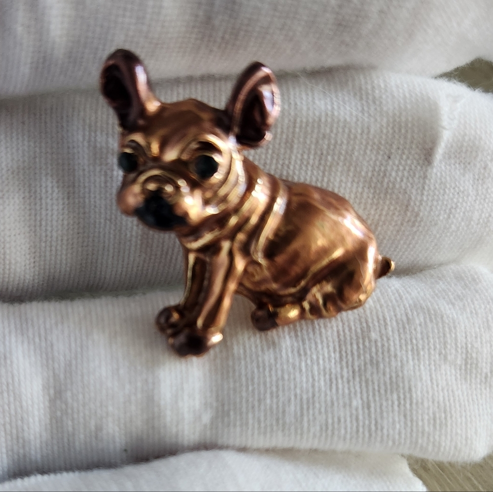 Brooch Frenchie Bronze Tone